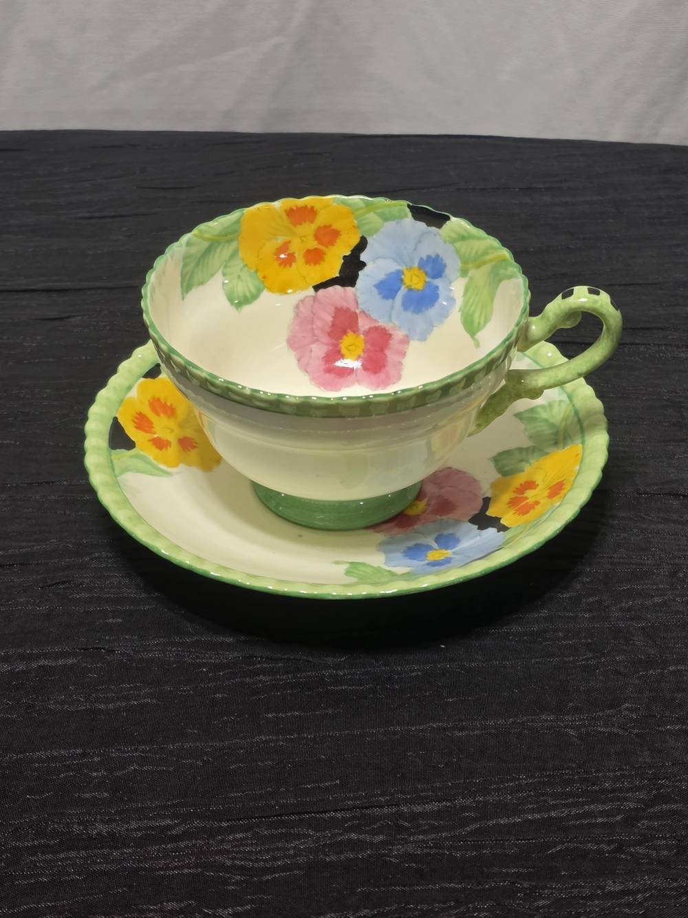 Vintage Royal Paragon Pansy Teacup and Saucer Set - Hand Painted Fine Bone China